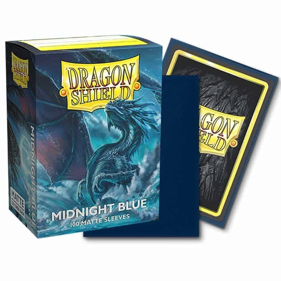 Dragon Shield Matte Midnight Blue Sleeves Standard Size (100) One Piece/Digimon/Pokemon/MTG Cards