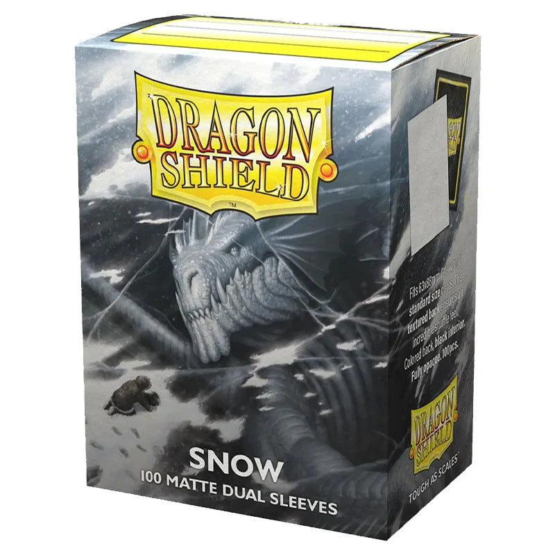 Dragon Shield Dual Matte - Snow Sleeves: Standard Size (100) - One Piece/Digimon/Pokemon/MTG Cards