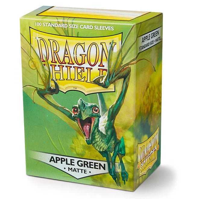 Dragon Shield Matte Apple Green Sleeves : Standard Size (100) : One Piece/Digimon/Pokemon/MTG Cards