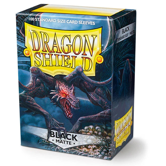 Dragon Shield Matte Black Sleeves Standard Size (100) - One Piece/Digimon/Pokemon/MTG Cards