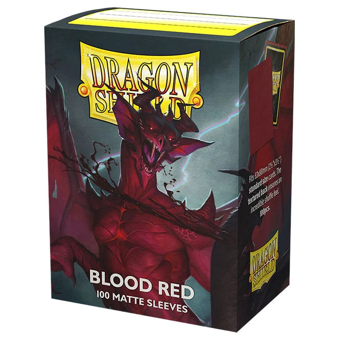 Dragon Shield Matte Blood Red Sleeves Standard Size (100) One Piece/Digimon/Pokemon/MTG Cards