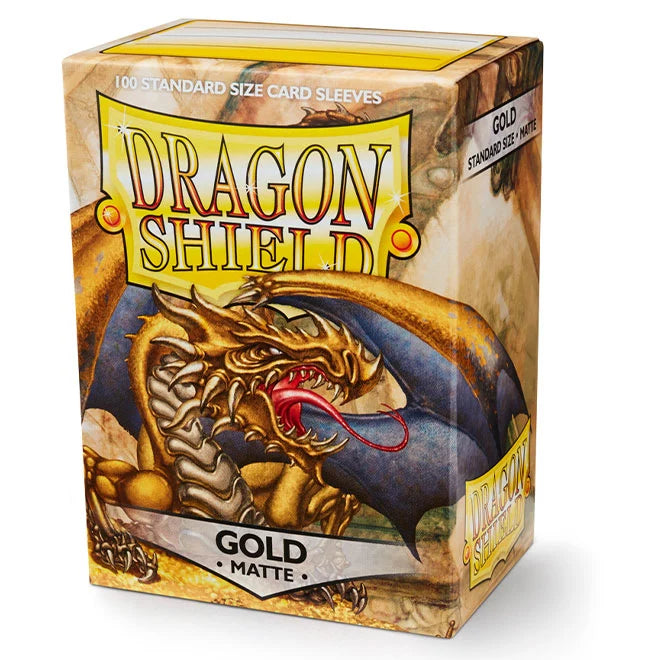 Dragon Shield Matte Gold Sleeves Standard Size (100) One Piece/Digimon/Pokemon/MTG Cards